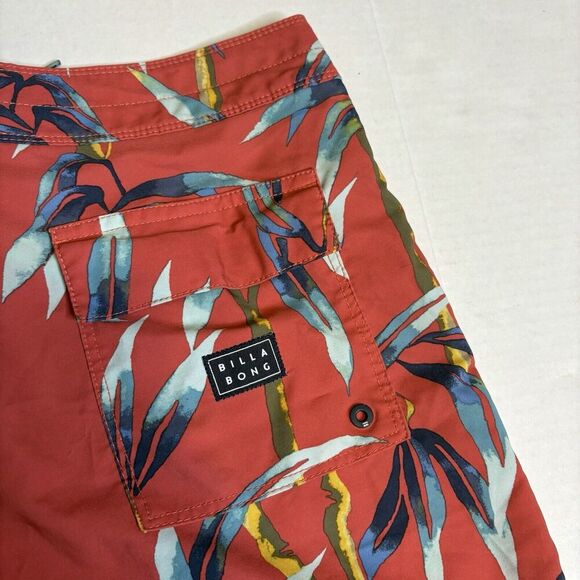 BILLABONG Men’s Red Bamboo Sundays Pro Recycler‎ Boardshort Shorts Trunks Sz 33 - Picture 4 of 10